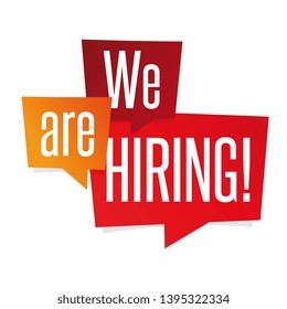 We are hiring speech bubble