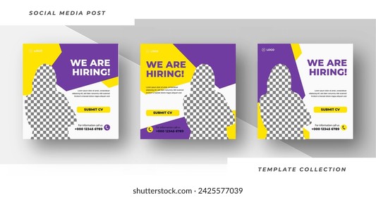 We are hiring square web banner design social media post banner design template