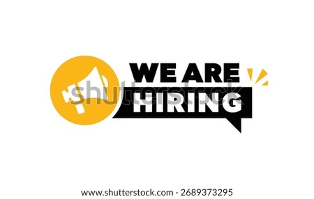 We are hiring sticker logo design vector