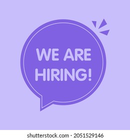We are hiring sticker. We're hiring label sign. The concept of search and recruitment. Vector illustration.