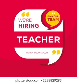 We are hiring (Teacher), Join our team.