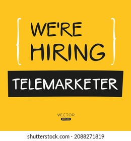 We are hiring Telemarketer, vector illustration.