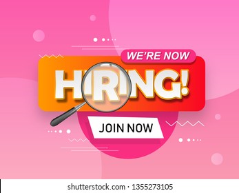 we are hiring templates, card, Poster or Banner Design for Job Vacancy Advertisement Concept
