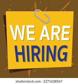 we are hiring with text box splash colour Vector Illustration