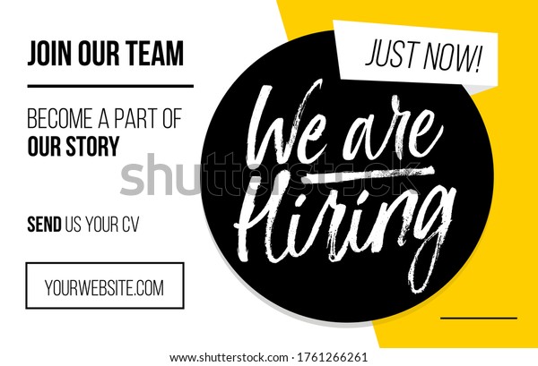 We Hiring Vacancy Advertisement Template Trendy Stock Vector Royalty Free 1761266261