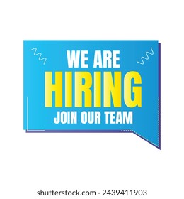 We are hiring vacancy signboard icon, Vacancy here icon banner, Join our team icon illustration
