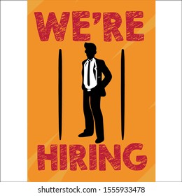 
We are Hiring Vector Background. Business recruiting concept hand drawing style.