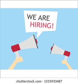 
We are Hiring Vector Background. Business recruiting concept hand drawing style.