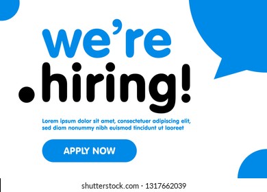 We are Hiring Vector Background. Trendy Bold Black Typography. Job Vacancy Card Design. Join Our Team Minimalist Poster Template, Looking for Talents Advertising, Open Recruitment Creative Ad.