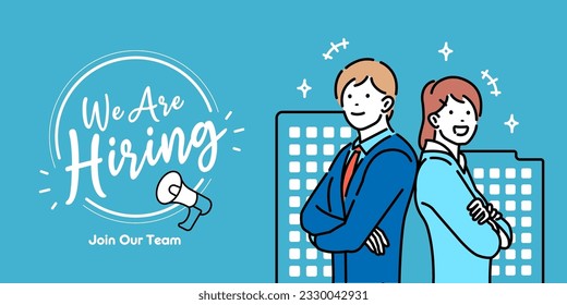 We are hiring vector banner illustration