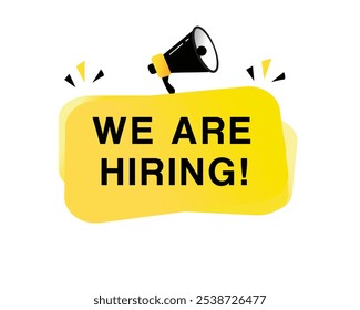 We are hiring vector banner or poster design on white background. Modern element design template.