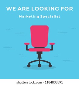 We Are Hiring Vector Concept Empty Office Chair