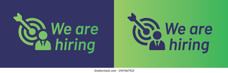 We Are Hiring vector illustration design. Target employee. Human resources HR, seeking candidate for business career job opportunities.