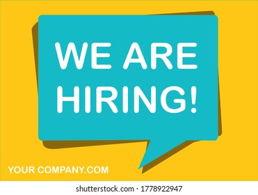 "We are Hiring!" Vector Illustration. Employment Opportunity Banner.