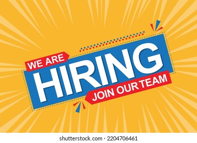 We Are Hiring Vector illustration. Hiring Template. Join Our Team Vector
