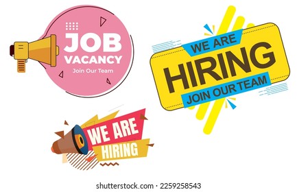 We are hiring vector illustration, hiring template, join our team vector, We are hiring join our team job offer vacancy banner flyer vector bubble speech,