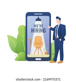 We are hiring vector illustrations, job vacancy,