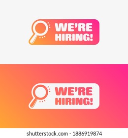 We Are Hiring Vector Label Set