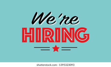 We are hiring in vintage banner