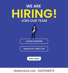 We are hiring. we're hiring creative concept. Hiring creative work. open vacancy design, Hiring social media poster design.