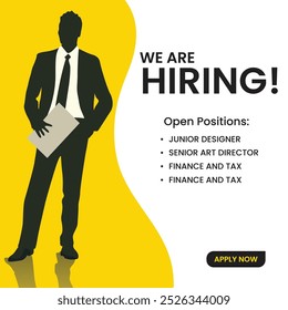 We are hiring. we're hiring creative concept. Hiring creative work. open vacancy design, Hiring social media poster design.