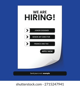 Estamos contratando. Estamos contratando conceitos criativos. Contratação de trabalho criativo