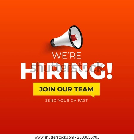 We are hiring. we're hiring creative concept. Hiring creative work. open vacancy design, Join our team social media poster design.  Hiring recruitment open vacancy design. Creative Job poster.