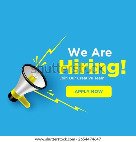 We are hiring. we're hiring creative concept. Hiring creative work. open vacancy design, Join our team social media poster design.  Hiring recruitment open vacancy design. Creative Job poster.