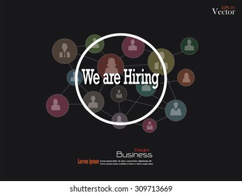 We Are Hiring. We Are Hiring word with business man icon on background.recruitment concept.vector illustration.
