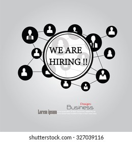 We Are Hiring. We Are Hiring word with business man icon on background.recruitment concept.vector illustration.