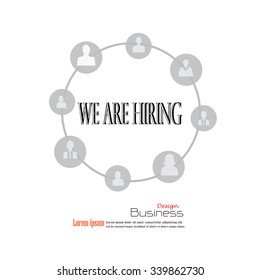 We Are Hiring. We Are Hiring word with business man icon on background.recruitment concept.vector illustration.