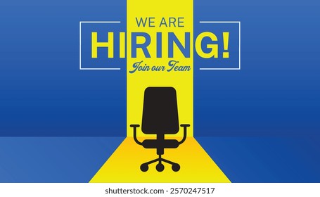 We are hiring you and join our team for banner design. Hiring recruitment open vacancy. Hiring employee social media post vector illustration