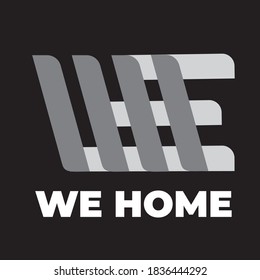 WE Home logo on isolated black background