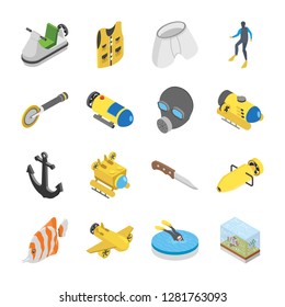 We are honored to present you a set of scuba diving snorkelling underwater tools accessories vector icons that are simple, useful and optimal for shipment projects, enjoy it with love. 