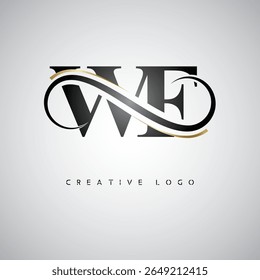 WE Infinity Monogram Logo – Elegant Modern Letter mark Design with Luxury Loop and Stylish Branding Symbol
