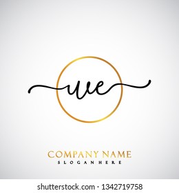 WE Initial Handwriting logo template vector