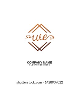 WE Initial handwriting logo vector