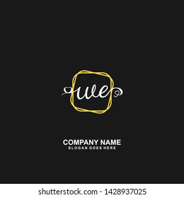 WE Initial handwriting logo vector