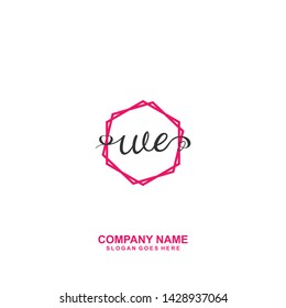 WE Initial handwriting logo vector