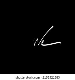 We initial handwriting logo vector