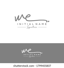 WE  Initial letter handwriting and signature logo.