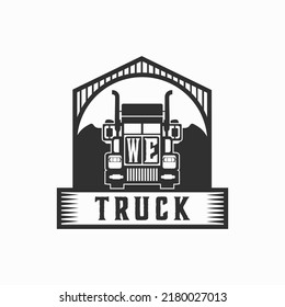 WE Initial Letter Truck Logo Design Simple Stock Vector