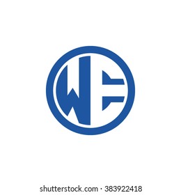 WE initial letters circle business logo blue