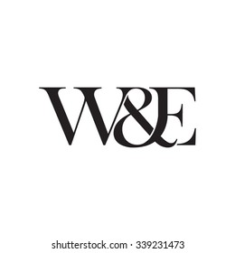 W&E Initial logo. Ampersand monogram logo