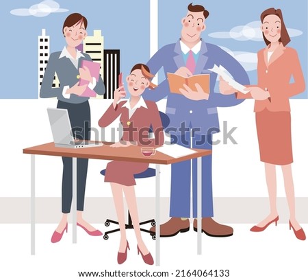 We join forces and conduct business as a team.vector illustration
