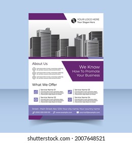 we know how to promote your business flyer template design modern violet
