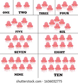 we learn numbers from colorful octopus pattern, teach kids numbers