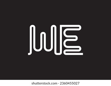 Diseño del logotipo de la carta WE y 