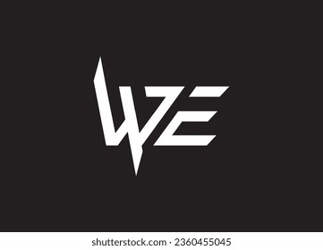 WE letter logo design and 