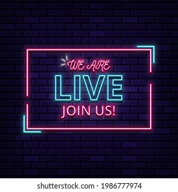 Somos texto de señal de neón en vivo